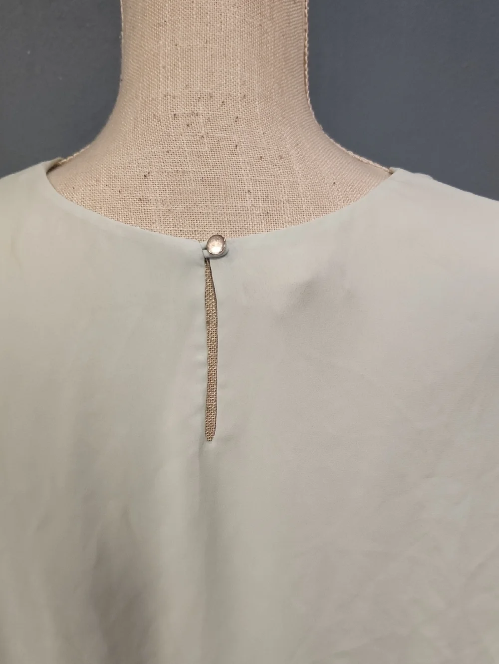 Metaphor Sheer Chiffon Layered Sleeveless Flowy Key Hole Blouse Preppy Office